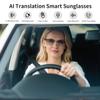HAIXINDA AI Smart Glasses with ChatGPT, Bluetooth Glasses for Men & Women, Photochromic Lenses, Real-Time Translation in 160+ Languages via APP, AI Glasses with Speakers for Indoor Outdoor (Gold) view 2