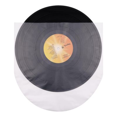 YSUFAGNR 12-Inch Record Inner Sleeves (100 Packs) - Round Bottom Anti-Static Plastic Sleeves for 33 RPM Vinyl, Translucent HDPE Material
