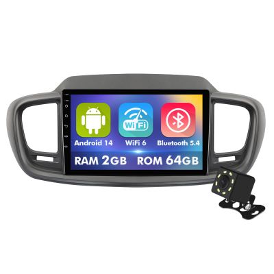 10.1 Inch IPS Touchscreen Android 14 Car Stereo for Kia Sorento 3 2015-2020 with Wireless CarPlay & Android Auto 2+64GB Car Radio, Support WiFi 6, Bluetooth,5.4, Backup Camera, SWC