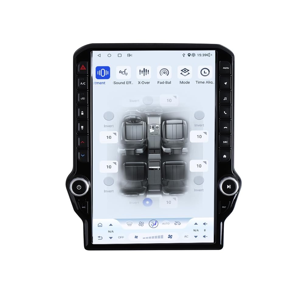 14.5 Inch Android Car Radio for Dodge RAM 1500 2500 3500 2013-2018 Truck Stereo Upgrade Tesla Style Touch Screen Carplay Android Auto GPS Navigation Head Unit (4-64GB)
