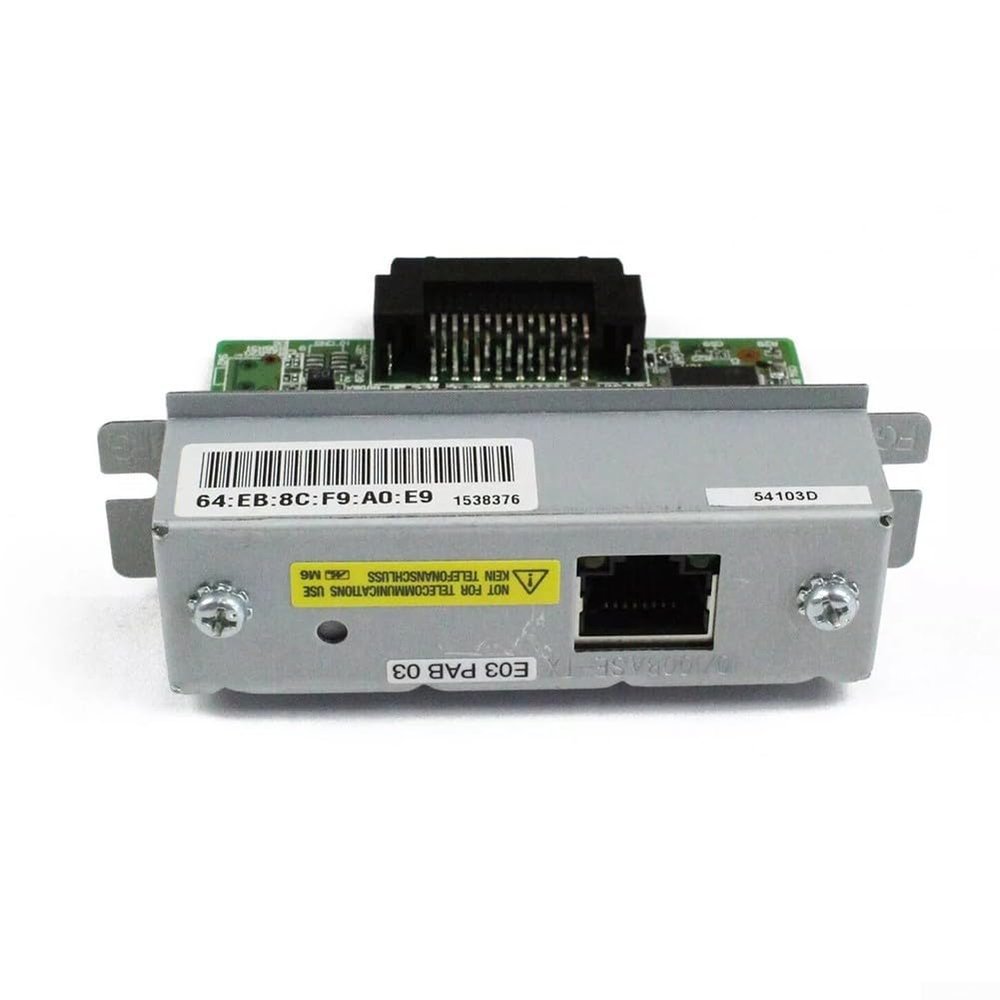UB-E03 Print Server Ethernet Interface C32C824541, 10Base-T 100Base-TX 100Mbps Network Module, For TM-U220B 220PB 220PD 220PA TM-T81 TM-T82II TM-T88III T88IV T88V T70 T90 T86L Printers