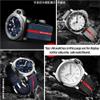 22 mm Black Grey Blue Mens Nylon Silicone Base replace the watch strap Fit for Panerai SUBMERSIBLE PAM1391/1565/Luna Rossa 1404(Blue-Silver,22mm) view 3