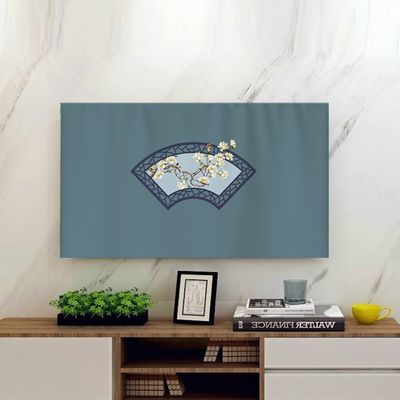 32-75inch Indoor TV Cover Simple Display Protectors Television/Computer Screen Dust Cover Hanging Curved LCD/LED Universal Monitor Protector Multi-size,Washable-Blue-1||55 inch