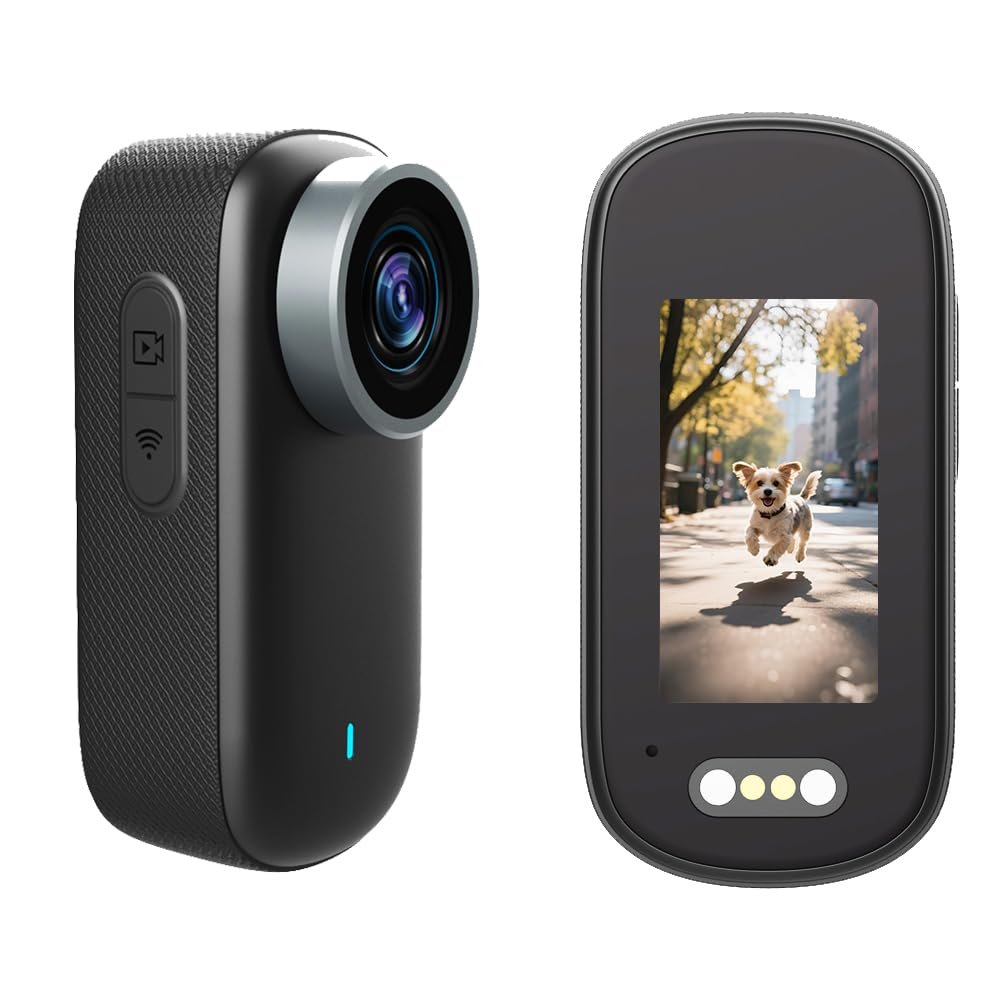 Jinpei 4K Mini Action Camera, with 1.5" Screen Included 64GB, with 360Rotatable Clip & Magnetic Clip, 180 Minutes for Recording, IP65, Traveling, Pet Walking and Outdoors Activities JS-10B-A