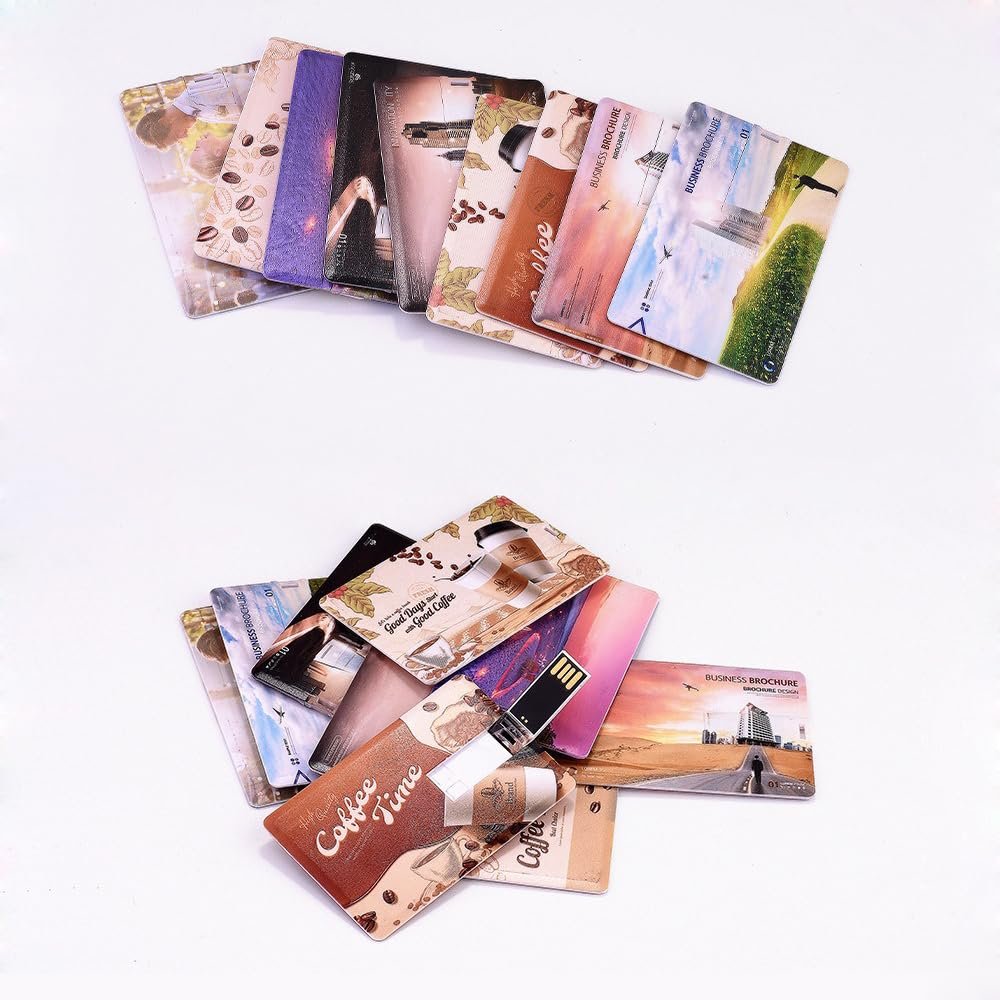 Custom Name Card USB Flash Drive, Personalized Logo Credit Card USB Drives for Business, Promotional Gifts, Corporate Events, Branding Materials, with Optional Custom Packaging (100,4 GB)