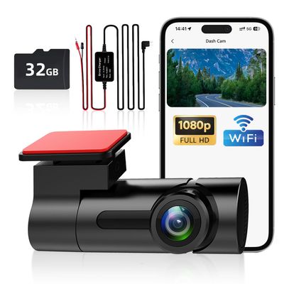 Dash Cam 1080P FHD WiFi Dash Camera for Cars Mini car Camera with Night Vision Easy Installation, Loop Recording,Wide Angle,Compact Design,24 Hours Parking Monitor