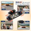 4K 360 Dash Cam 4-Channel Front/Rear/Inside/Side Car Dash Camera with WiFi, APP Control, Built-in GPS,128GB SD Card Included, 8 IR Night Vision, G-Sensor, 24/7 Parking Mode view 3