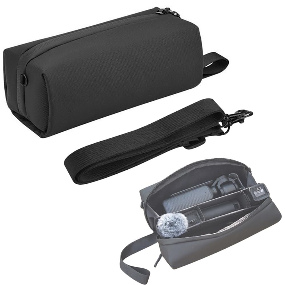 XYYORITRIX Carrying Case Compatible with Osmo Pocket 3/2/Osmo 360/Insta360 Go Ultra/Insta360 X5/X4Portable Storage Travel Bag with Shoulder Strap PU Leather Waterproof Dustproof