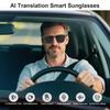 AI Smart Glasses, AI Real Time Translation Glasses with 169 Language & Accents, Auto On/Off by Wearing Sensor, Wide Face, Bluetooth Audio Glasses for Men Women, Travel Meeting Trade Business-Gray view 2