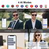 AI Smart Glasses, AI Real Time Translation Glasses with 169 Language & Accents, Auto On/Off by Wearing Sensor, Wide Face, Bluetooth Audio Glasses for Men Women, Travel Meeting Trade Business-Gray view 3