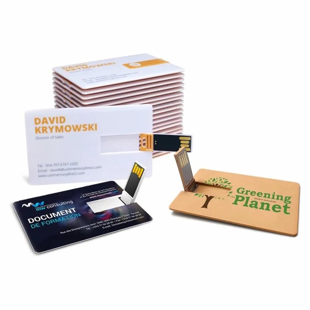 Custom Credit Card USB Flash Drives, Personalized Business Card Flash Drive, Bulk Custom USB Sticks with Packaging Option for Marketing, Promotional Gifts, Corporate Events (50,128 MB)