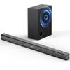 HIXICOPA 2.1 Channel Sound Bar with Wired Subwoofer, Dorby Audio 35in Detachable TV Soundbar, Bluetooth, HDMI-ARC, Optical, AUX, USB, FM, Coaxial Inputs for Home Theater view 1