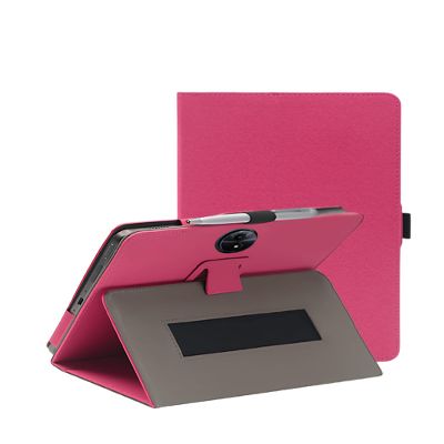 11" Case for TCL NXTPAPER 11 Gen 2 Android Tablet (Model 9465X), FJIASTB PU Leather Folding Cover with Pen Holder and Wrist Strap, Business Travel Portable (Rose Red)