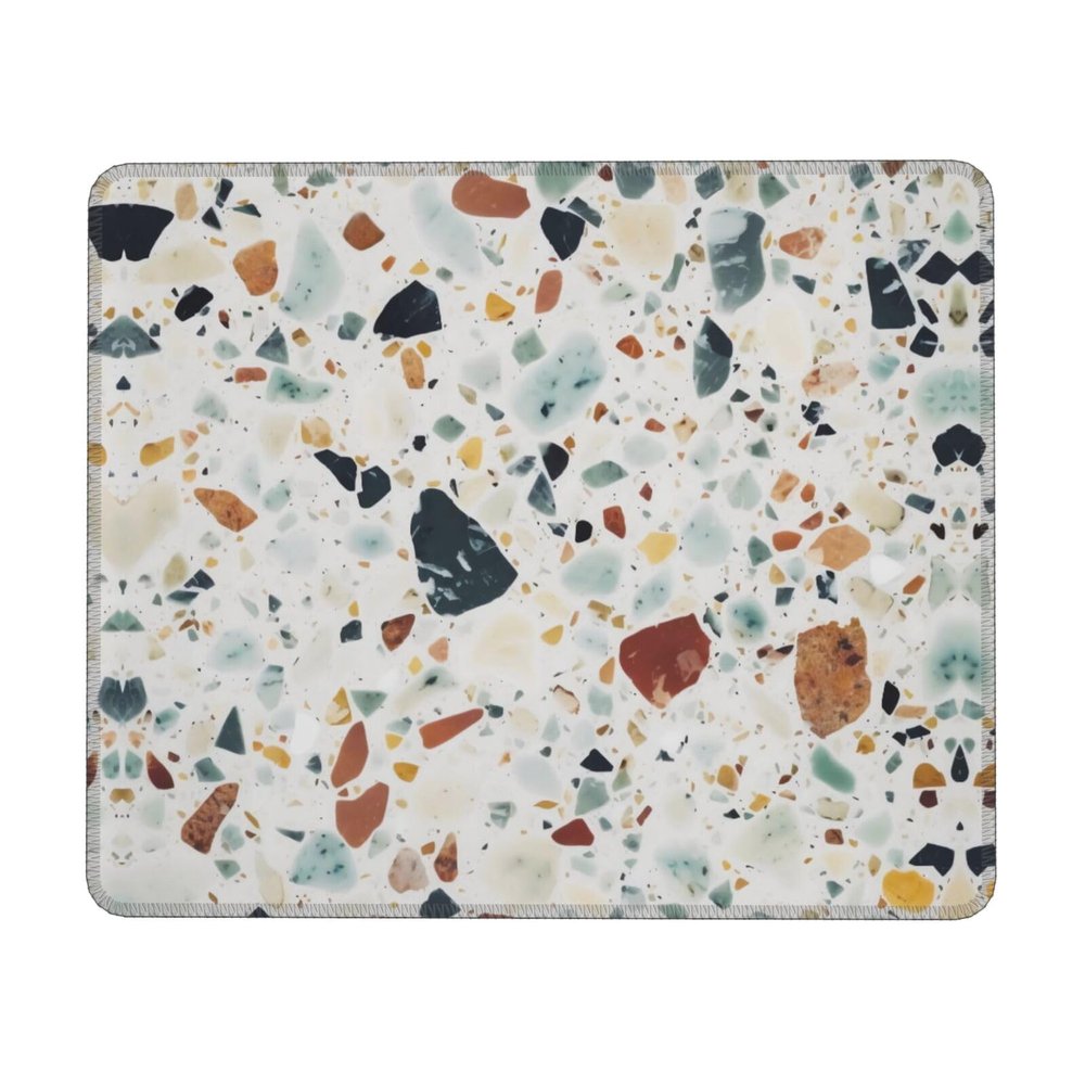 ZHSGNMHH Terrazzo Marble Pastel Print Non-Slip Rubber Base Mousepad, Washable Computer Laptop Mousepads Desk Pad