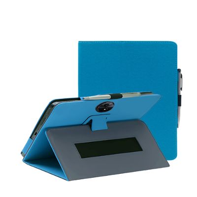 11" Case for TCL NXTPAPER 11 Gen 2 Android Tablet (Model 9465X), FJIASTB PU Leather Folding Cover with Pen Holder and Wrist Strap, Business Travel Portable (Light Blue)