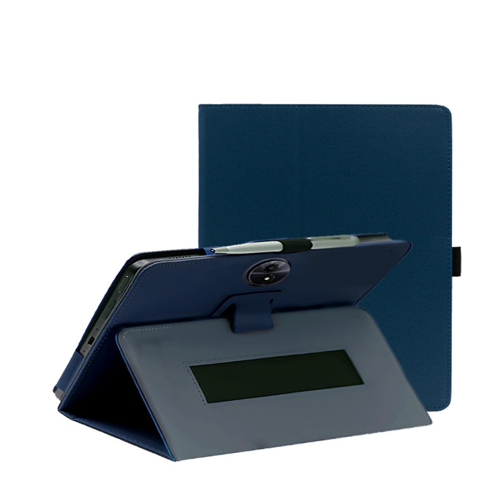 11" Case for TCL NXTPAPER 11 Gen 2 Android Tablet (Model 9465X), FJIASTB PU Leather Folding Cover with Pen Holder and Wrist Strap, Business Travel Portable (Dark Blue)