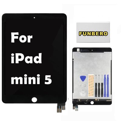 for iPad mini 5 2019 A2124, A2133, A2125,A2126 LCD Screen Replacement Display LCD Assembly and Glass Touch Digitizer Repair Kit Without Home Button (Black)