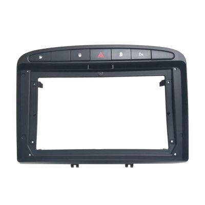 Radio Frame 2 Car No DVD Only Frame Audio Fitting Adaptor Trim Panel 9inch Fit For Peugeot 308 408 2007-2013 Double Radio Player Convenient(Only Frame-black)