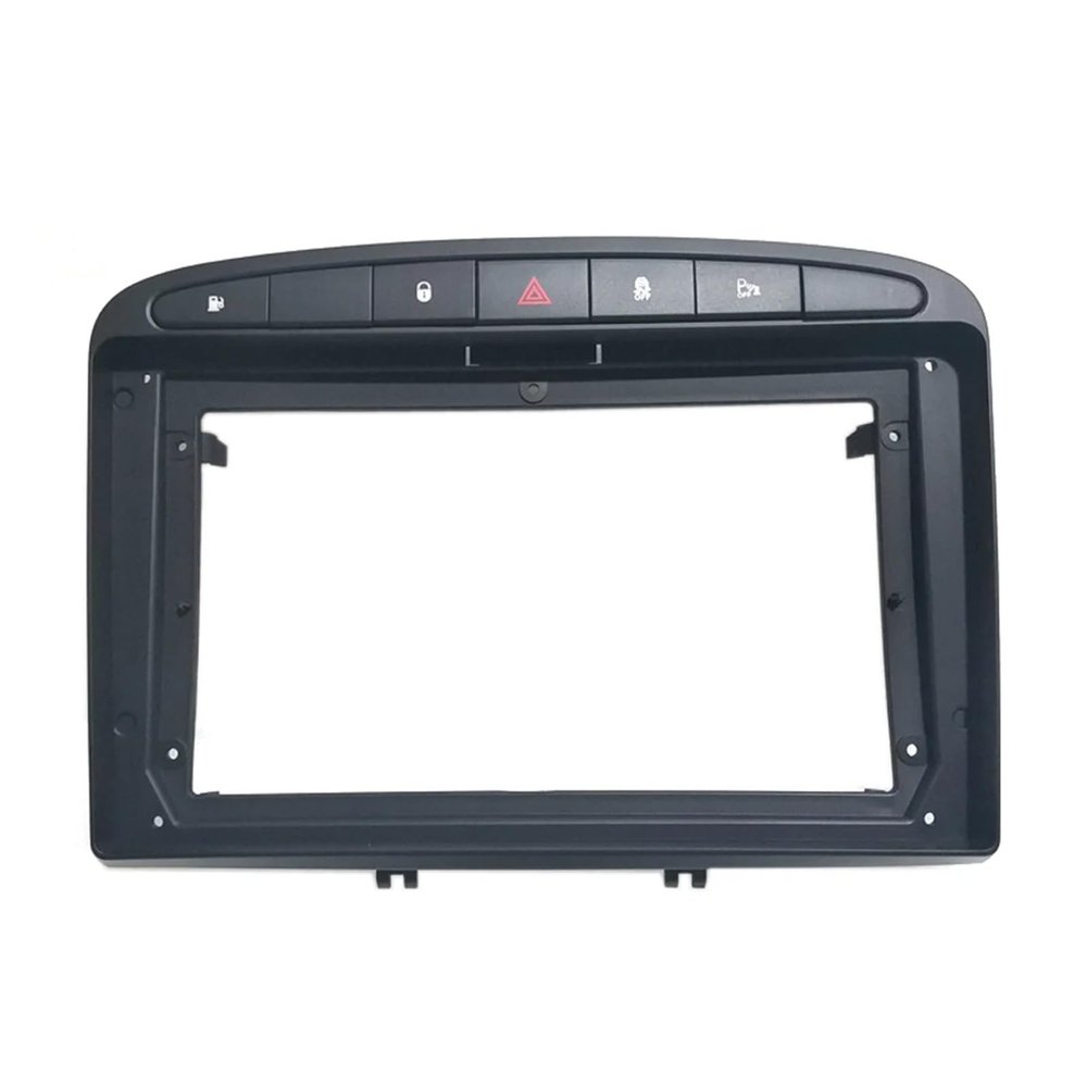 Radio Frame 2 Car No DVD Only Frame Audio Fitting Adaptor Trim Panel 9inch Fit For Peugeot 308 408 2007-2013 Double Radio Player Convenient(Only Frame-black)