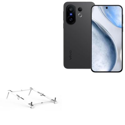 BoxWave Stand and Mount Compatible with vivo X200 FE (6.31 in) - Pocket Aluminum Stand 3-in-1, Portable Multi Angle Viewing Riser - Metallic Silver