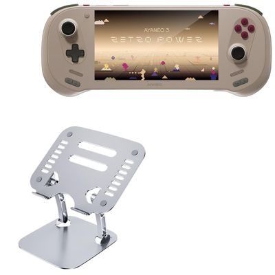 BoxWave Stand and Mount Compatible with Ayaneo 3 AMD AI 9 HX370 - Executive VersaView Stand, Ergonomic Adjustable Viewing Angle Metallic Riser - Metallic Silver