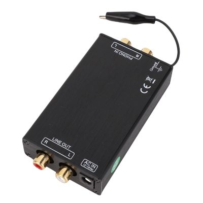 YUEHISY Phono Preamp, MM Turntable Mini Stereo Audio Phonograph Record Player, Low Noise AV Power Amplifier with 2 Input Output (US Plug AC115V)
