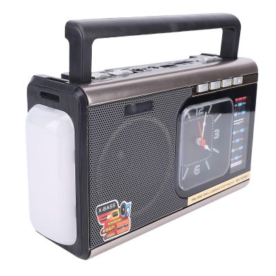 Zunate Portable Retro Radio, Bluetooth Speakers Radio, Multifunctional Portable AM FM SW Retro Speaker with Clock and Flashlight for Outdoor Old Vintage Decor Birthday (US Plug 110V)
