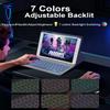 ABEIFAN iPad 6th/5th Generation Case with Keyboard 2018/2017,Smart Folio Cover, Wireless Detachable Backlit Keyboard with Pencil Holder for iPad Air 2/Air,iPad 9.7 inch,Purple view 3