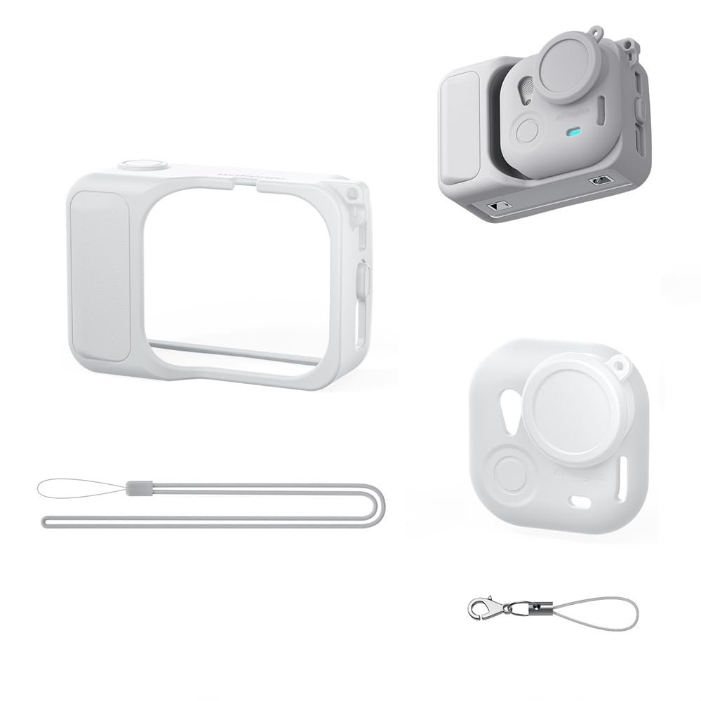 Compatible with for I n s t a 360 GO Ultra Silicone Protective Case Action Camera Protective Cover Protective Case Accessories Action Camera Protective Shell 4-Piece Set (Gray)