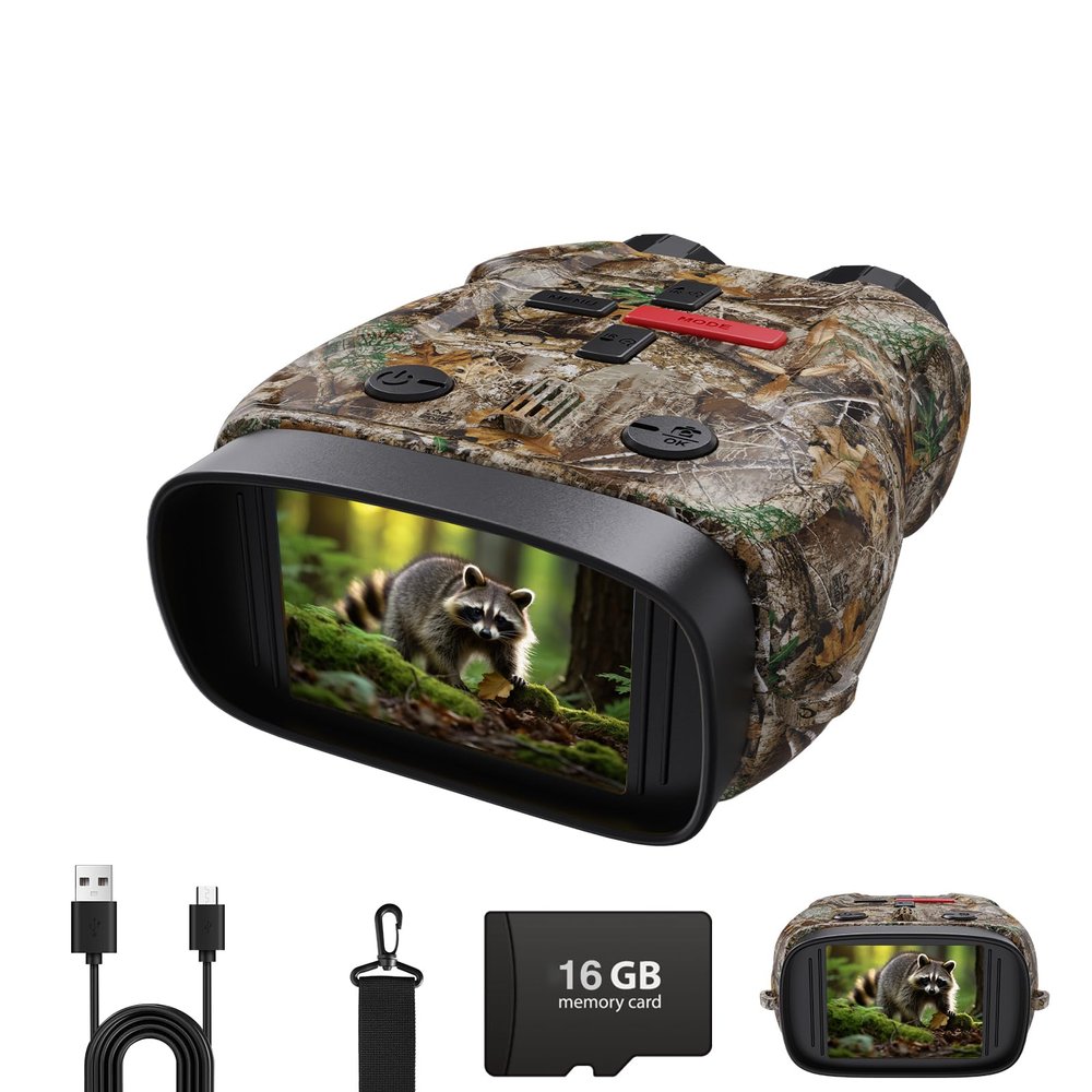 Yehtreh Night Vision Goggles for Kids with Memory Card, 8X Zoom Kids Night Vision Binoculars - 1080P HD Digital Camera, Great Birthday Gifts for 3-8 Year Olds.Camouflage