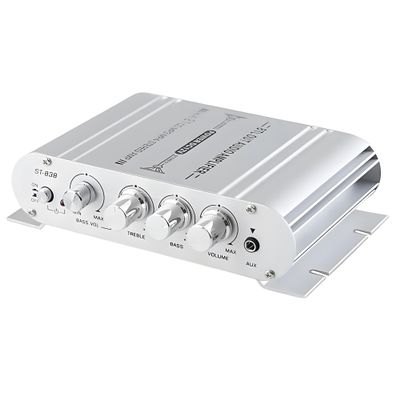 2.1 Channel Mini Amplifier, 20W+20W+40W Hi-Fi Power Amplifier, DC 12V 2A Subwoofer Amp Stereo, Bass Treble RCA Input Audio for CD MP3 MP4 PC Car Home Speaker
