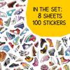 100pcs Sneaker Stickers  Colorful Shoe Decals for Sneakerheads, Laptop, Water Bottle, Skateboard, Luggage  Cool Vinyl Sneaker Sticker Set for Teens & Adults, Waterproof, Trendy Shoe Lover view 2