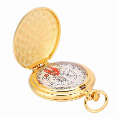Brass Pocket Direction Finder | Folding Design with Keychain Ring | Trusted Navigation for Camping/Hiking/Outdoor Survival | Portable Antique Style Direction Finder