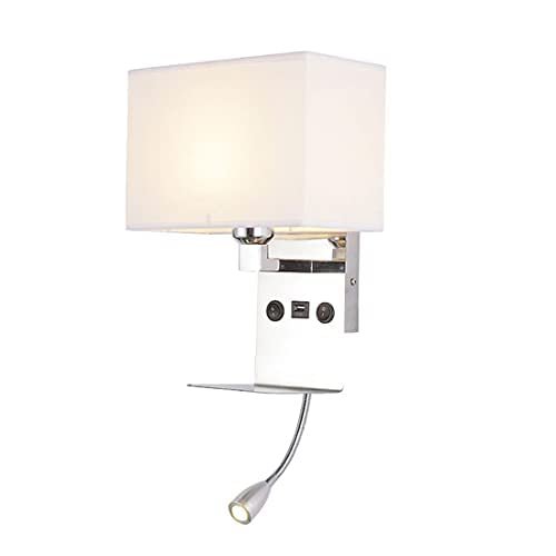 LED Bedside Wall Lamp with USB Charging - Rocker Reading Light for Living Room, Bedroom, Hotel, Hallway, European Style, Room Display Lights
