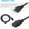 Jytyto 3-Prong 5ft 110 V- 240 V AC Power Cord for Alto TS112A TS-115A TS110A APX1000 APX1500 view 3