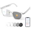 AI Smart Glasses, Bluetooth Translation Glasses for Men Women, Smart Audio Sunglasses with Real Time Translation(160+Languages), Photochromic Lenses, Music Blue Light Glasses for Travel Business-Clear view 1