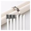 Stainless Steel Wire Ties 100 Pcs 4.6mm 304 Stainless Steel Metal Cable Ties Multifunctional Self-Locking Cable Ties Zip Exhaust Wrap Coated Locking(4.6x600mm-100pcs) view 3