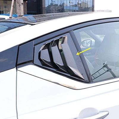 2X Sport Gloss Black Quarter Window Scoops Louvers for Nissan Altima 2019 2020 2021 2022 2023 2024 2025 (Black) (Carbon Fiber Print)