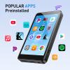 AGPTEK 160GB MP3 Player with Bluetooth and WiFi, T08X 4'' Android 14 MP4 Music Player with Spotify, Audible, APP Store, Up to 1TB, Black view 2
