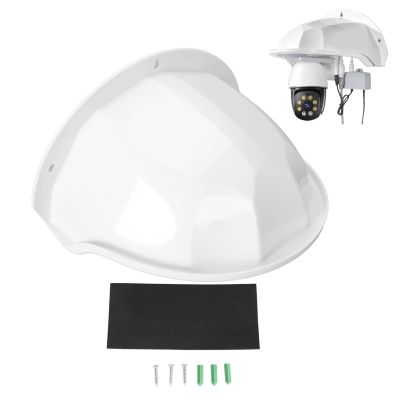 Outdoor Camera Cover, Sun Rain Shieldes Waterproofs Protective Roof for Dome PTZ Type Surveillance Camera (White)