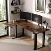 4-Leg L-Shape Standing Desk Frame Dual Motor, Electric Corner Legs Compatible Desktop Size 55-71, 264 lbs Weight Capacity, Anti-collision Detection Stand Up Desk Frame Workstation, Black Frame Only view 2