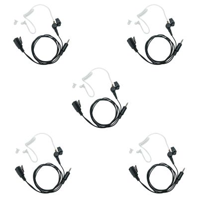 BVMAG Acoustic Tube Earpiece Headset with PTT Mic Compatible for Yaesu VX-6R VX-7R VX-170 FT-270 Standard Horizon HX210 HX400 HX870 HX750S HX890 Walkie Talkie 2 Way Radio 5Pack