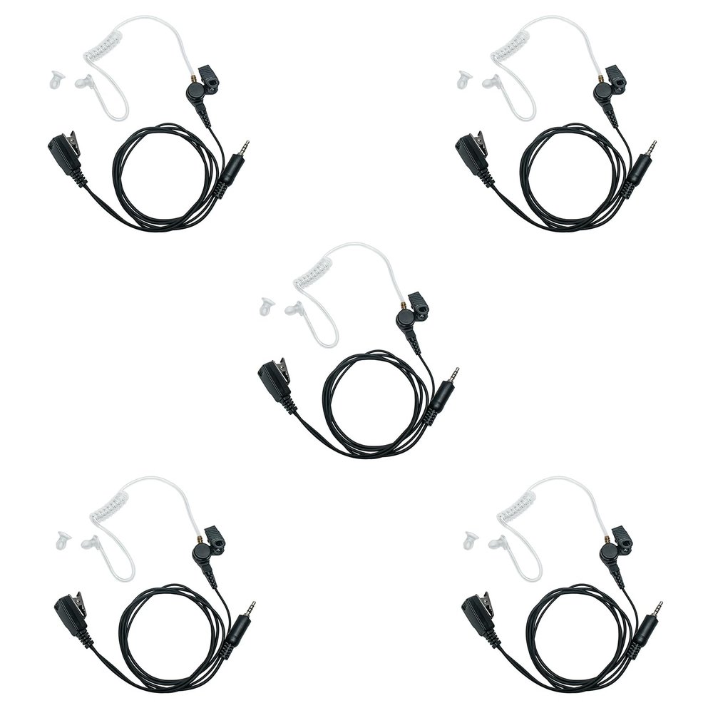 BVMAG Acoustic Tube Earpiece Headset with PTT Mic Compatible for Yaesu VX-6R VX-7R VX-170 FT-270 Standard Horizon HX210 HX400 HX870 HX750S HX890 Walkie Talkie 2 Way Radio 5Pack