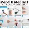 Art3d Cord Hider Kit, 360in Cord Covers for Wires on Wall, Paintable Cable Hider, Cable Raceway Kit for Wires, Wall Mount TV Cords Management, W0.94 H0.54in, White view 3