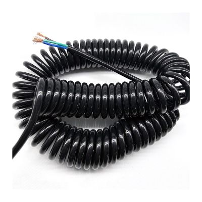 ACFFVBW Coiled Extension Cord, 3 Core 1.5mm2 Spring Cable OD 8mm Electronic Hand Wheel Signal Wire(Stretch 1.2 Meters)