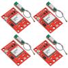 4 Pack GY-NEO6MV2 NEO-6M GPS Module - Flight Controller Module Board 3V-5V with Super Strong Ceramic Antenna Compatible with Ar duino ESP 32 Rasp Berry P i EEPROM APM 2.5 (Red) view 1