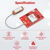 4 Pack GY-NEO6MV2 NEO-6M GPS Module - Flight Controller Module Board 3V-5V with Super Strong Ceramic Antenna Compatible with Ar duino ESP 32 Rasp Berry P i EEPROM APM 2.5 (Red) view 2