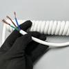 ACFFVBW Coiled Extension Cord, 3 Cores 13AWG Power Telescopic Spiral Wire 2.5mm Square Spring White Cable Retractable Coil(Stretch 3 Meters) view 2