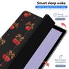 AdorableWhimsy Leopard Print Cherry Case for iPad 9th/7th/8th Generation(2021/2020/2019 10.2 Inch) Aesthetic Design Leather Protective Case Foldable Soft Back Cover with Pencil Holder view 2