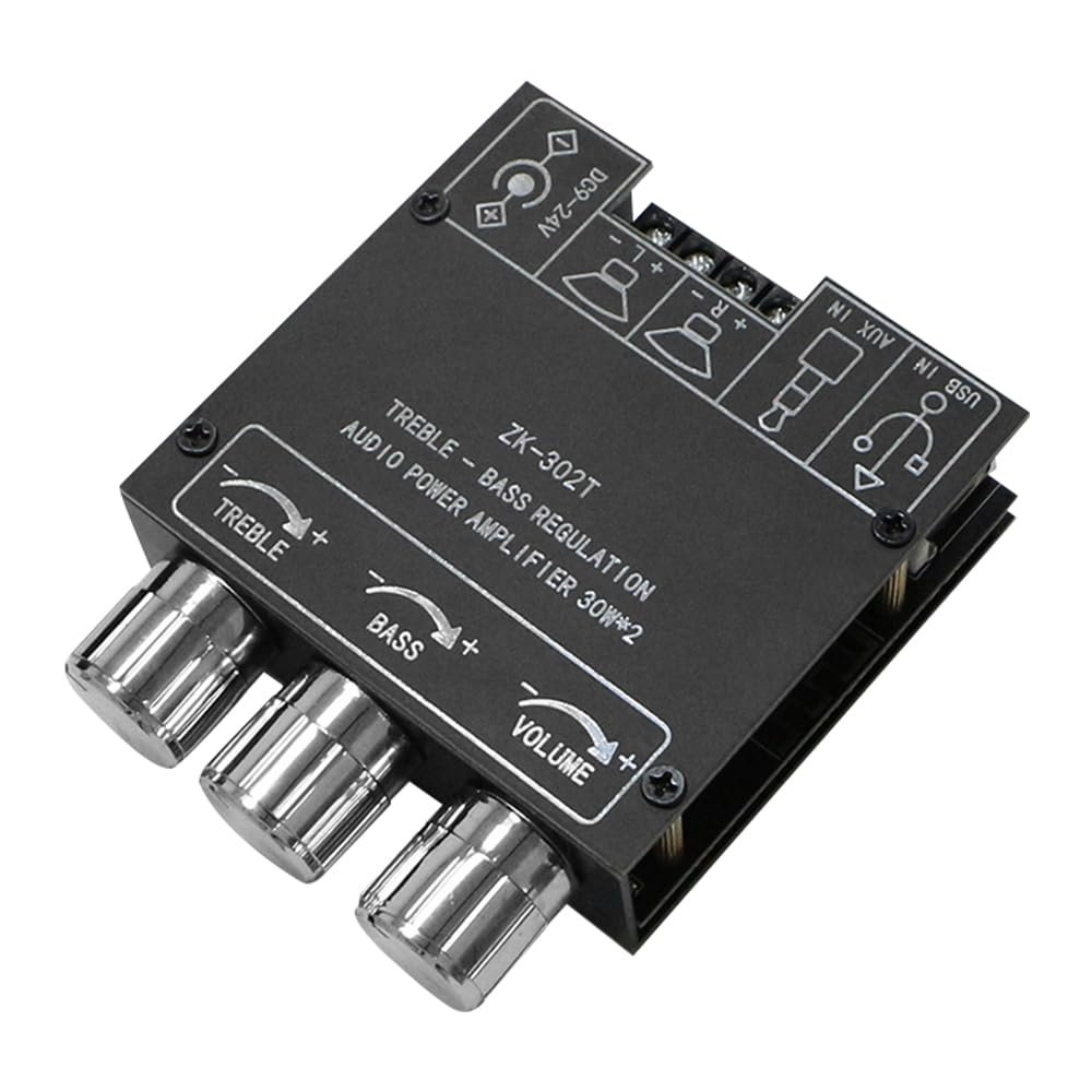 BT 5.1 Power Amplifier 30WX2 High Power Audio Amplifier with Versatile Connectivity of Customizable Sound Quality for Home Theater and Box